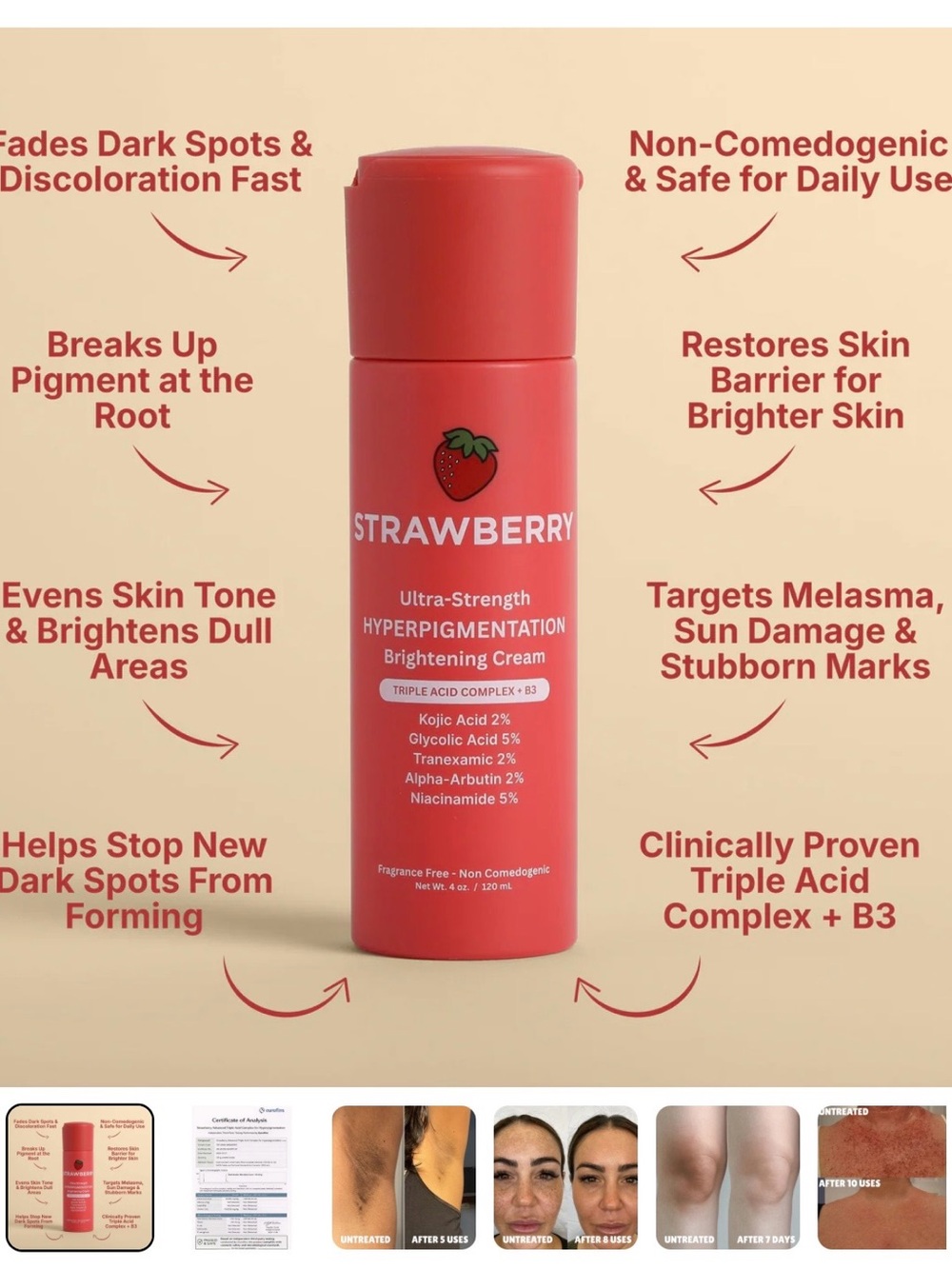 Ultra-Strength Hyperpigmentation Brightening Cream - Red